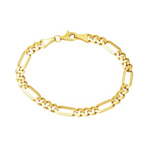 Figaro 14 Karat Gold Spor Curb Bracelet