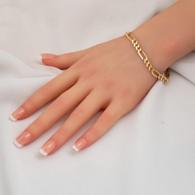 Figaro 14K Gold Spor Curb Bracelet - 14K - 5.4g - EZ Gold