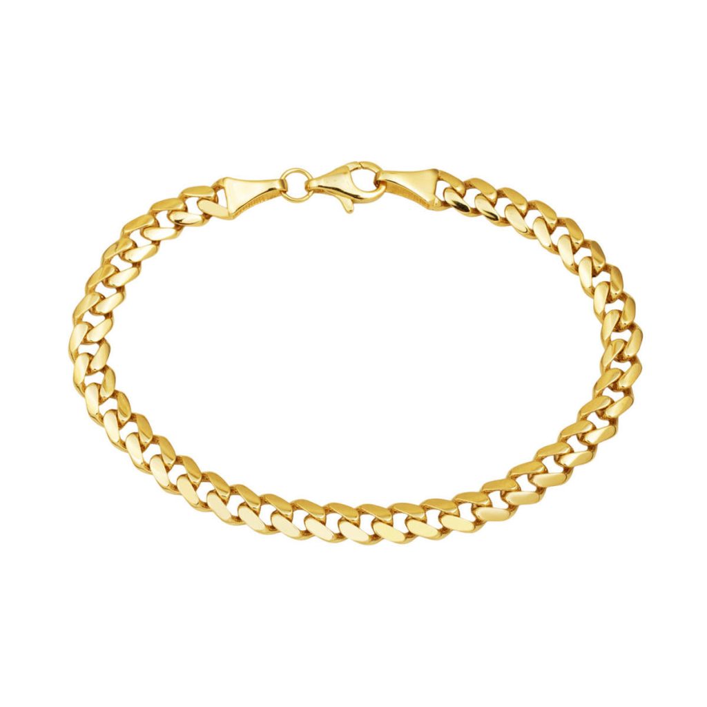 Classic Curb 14 Karat Plain Gold Bracelet