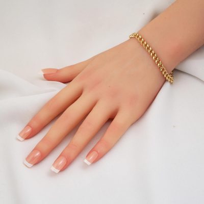 Curb Ringed 14K Ünisex Gold Bracelet - 14K - 6.7g - EZ Gold