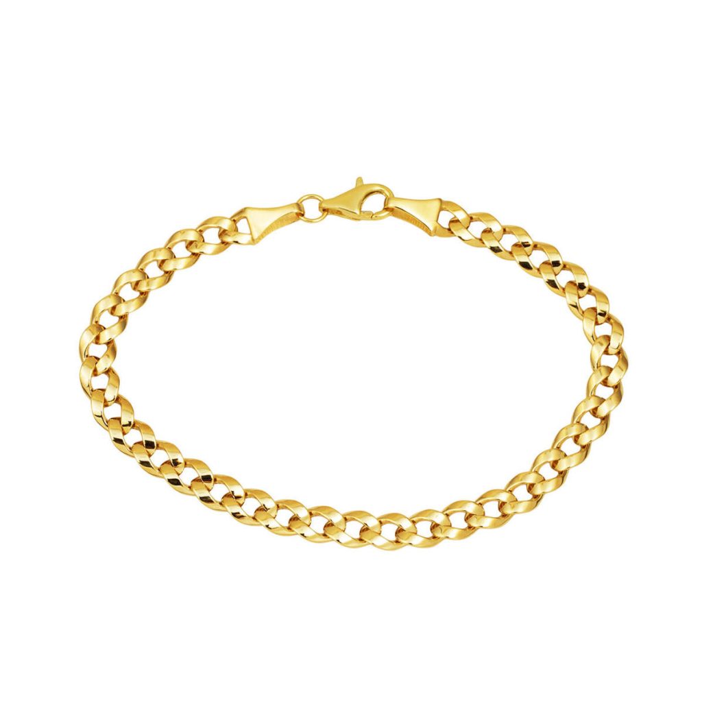 Spor Curb Yellow Gold Bracelet 14 Karat