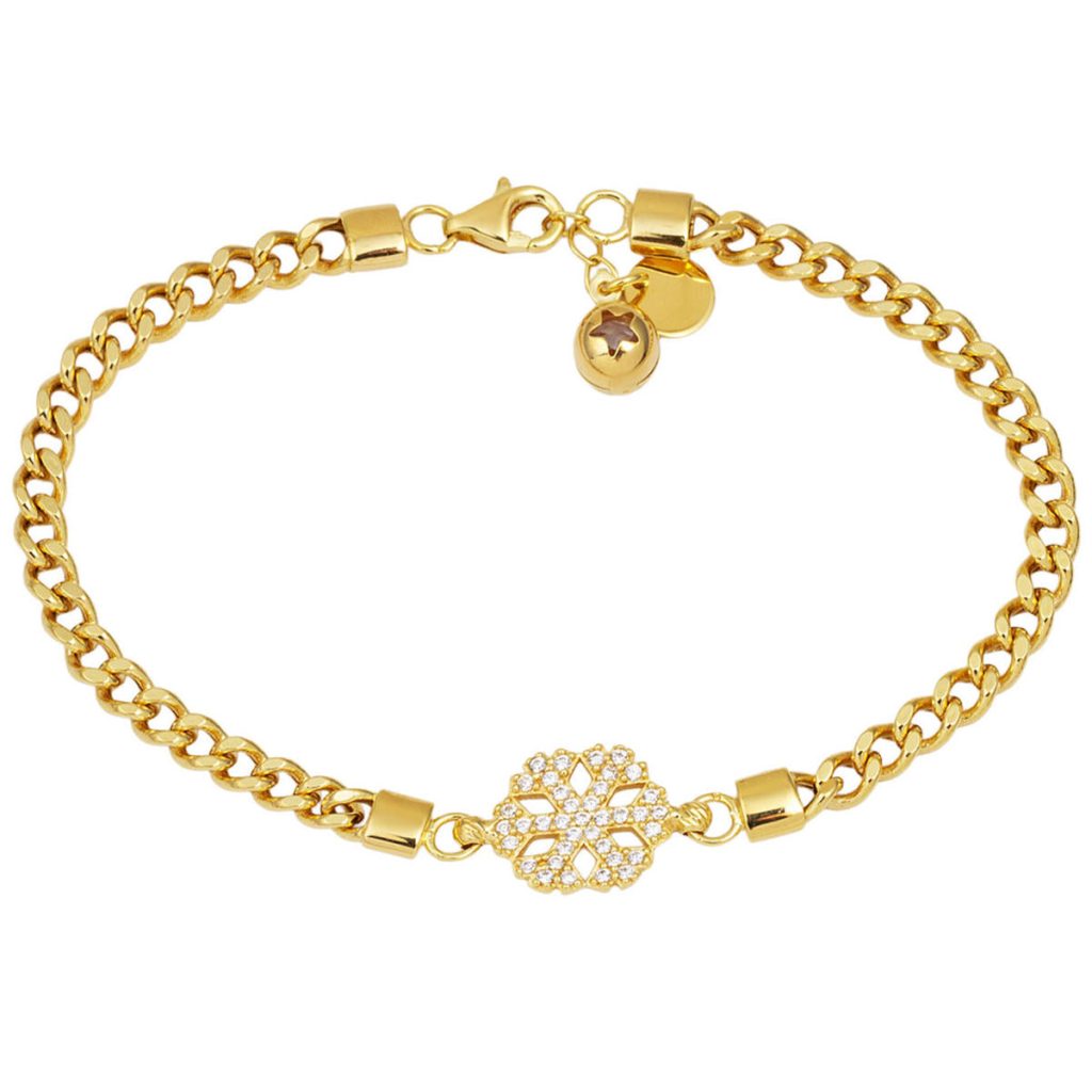 Flocon Model Or Gourmette Bracelet