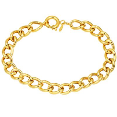 Curb Zincir Plain Model Gold Bracelet