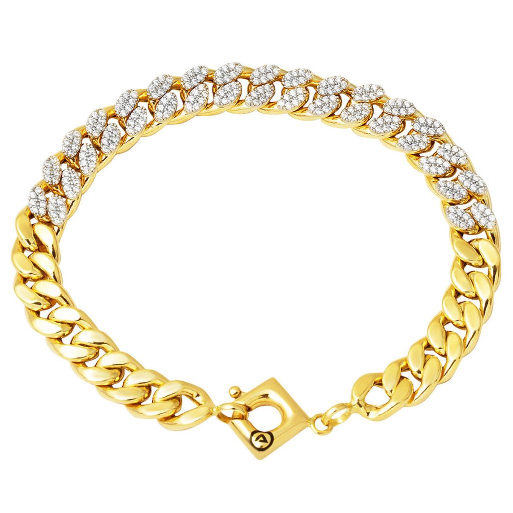 Tela Square Kilitli Curb 14 Karat Bracelet
