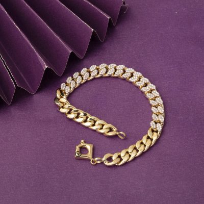 Tela Kare Kilitli Curb 14K Bracelet - 14K - 14.27g - EZ Gold