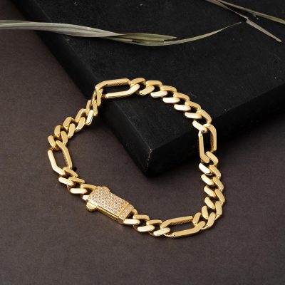 Figaro Zincir Italian Spor Gold Bracelet - 14K - 9.04g - EZ Gold