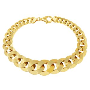 14 Karat Süzme Curb Yellow Gold Bracelet