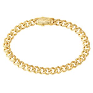 Rangs avec Pierres Gourmette Or Bracelet 14 Carats