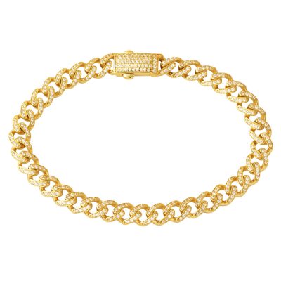 Rangs avec Pierres Gourmette Or Bracelet 14 Carats