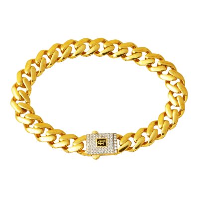14 Carats avec Pierres Classique Gourmette Or Bracelet