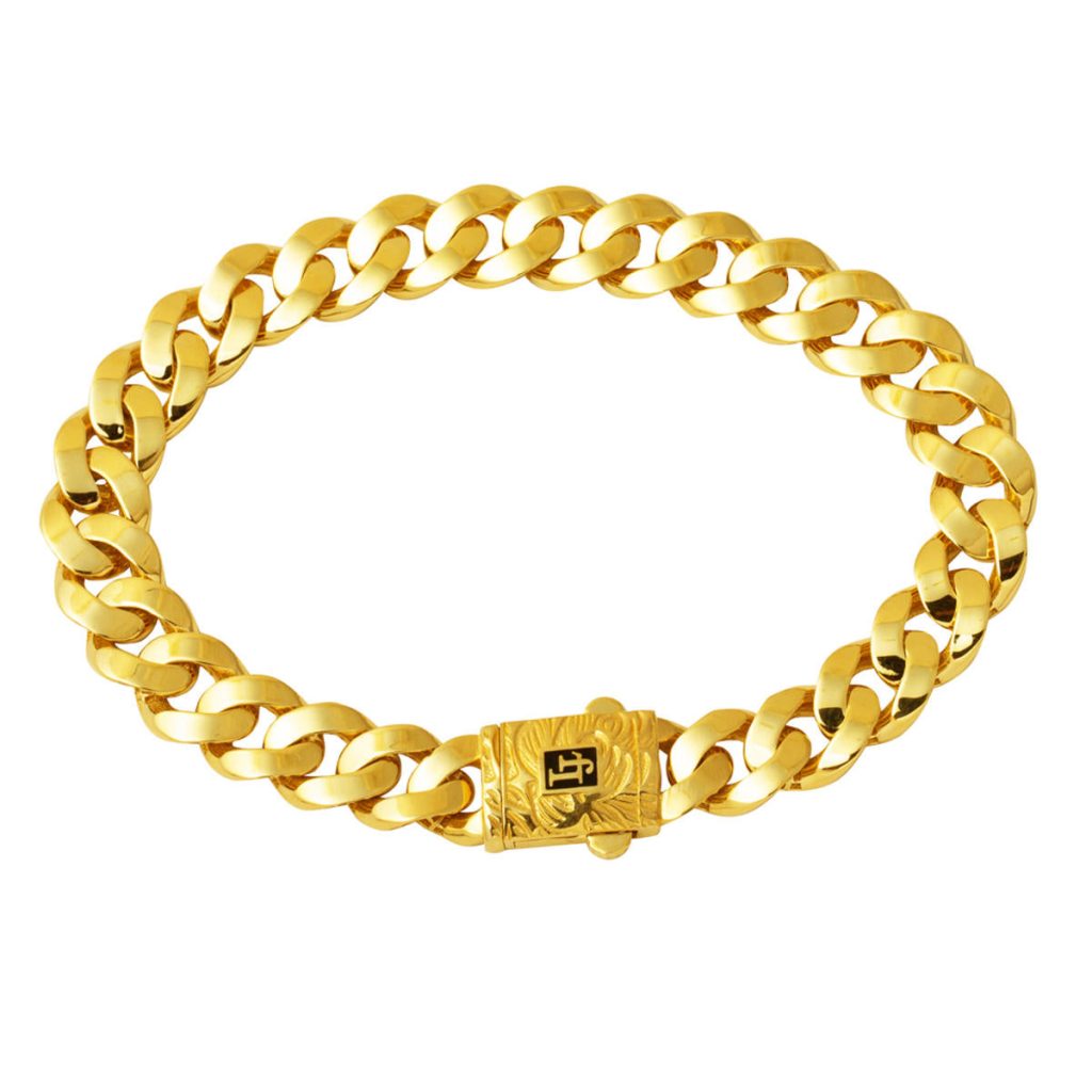 14 Carats Tokası Desenli Gourmette Bracelet Or
