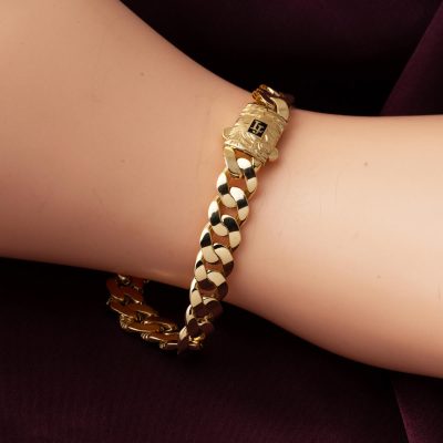 14 Ayar Tokası Desenli Gurmet Bileklik Altın - 14K - 12g - EZ Gold
