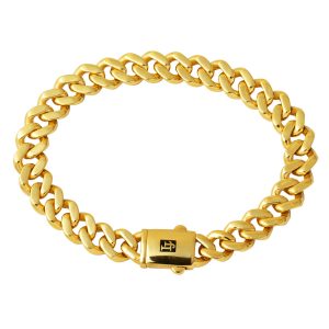 Enamel 14 Karat Curb Chain Gold Bracelet