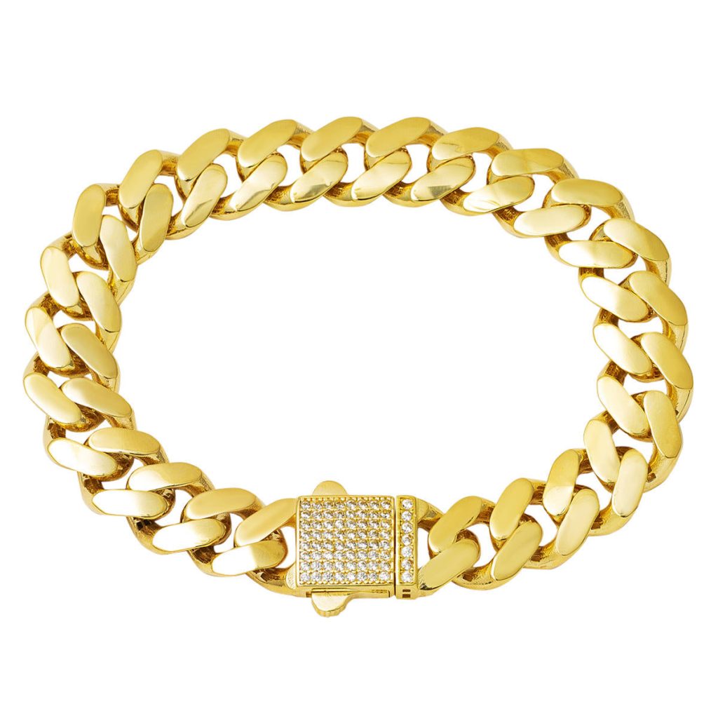 avec Pierres avec Fermoir Gourmette Chaine Or Bracelet