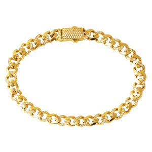 Atlamalı avec Pierres 14 Carats Gourmette Or Bracelet