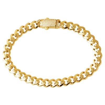 Tokası avec Pierres Gourmette Bracelet 14 Carats Or