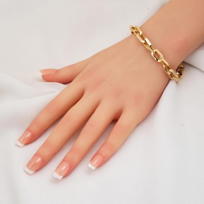Kare Ringed Gold Ataç Bracelet - 14K - 9.16g - EZ Gold