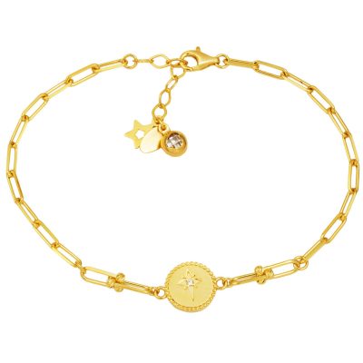 Kuzey Starı Tiffany Zincirli Gold Bracelet