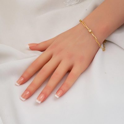 Sarı Gold Ataç Zincir Bracelet - 14K - 3.74g - EZ Gold