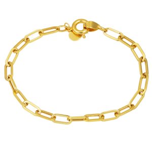 Paperclip Chain Spor Gold Bracelet