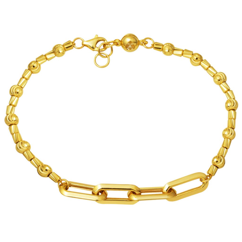 à Anneaux Italien 14 Carats Or Gourmette Bracelet