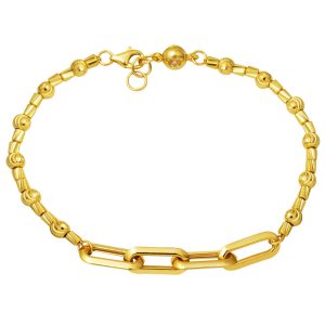 Ringed Italian 14 Karat Gold Bangle Bracelet