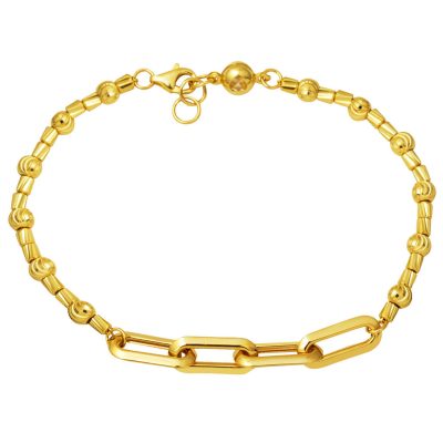 Ringed Italian 14K Gold Bangle Bracelet