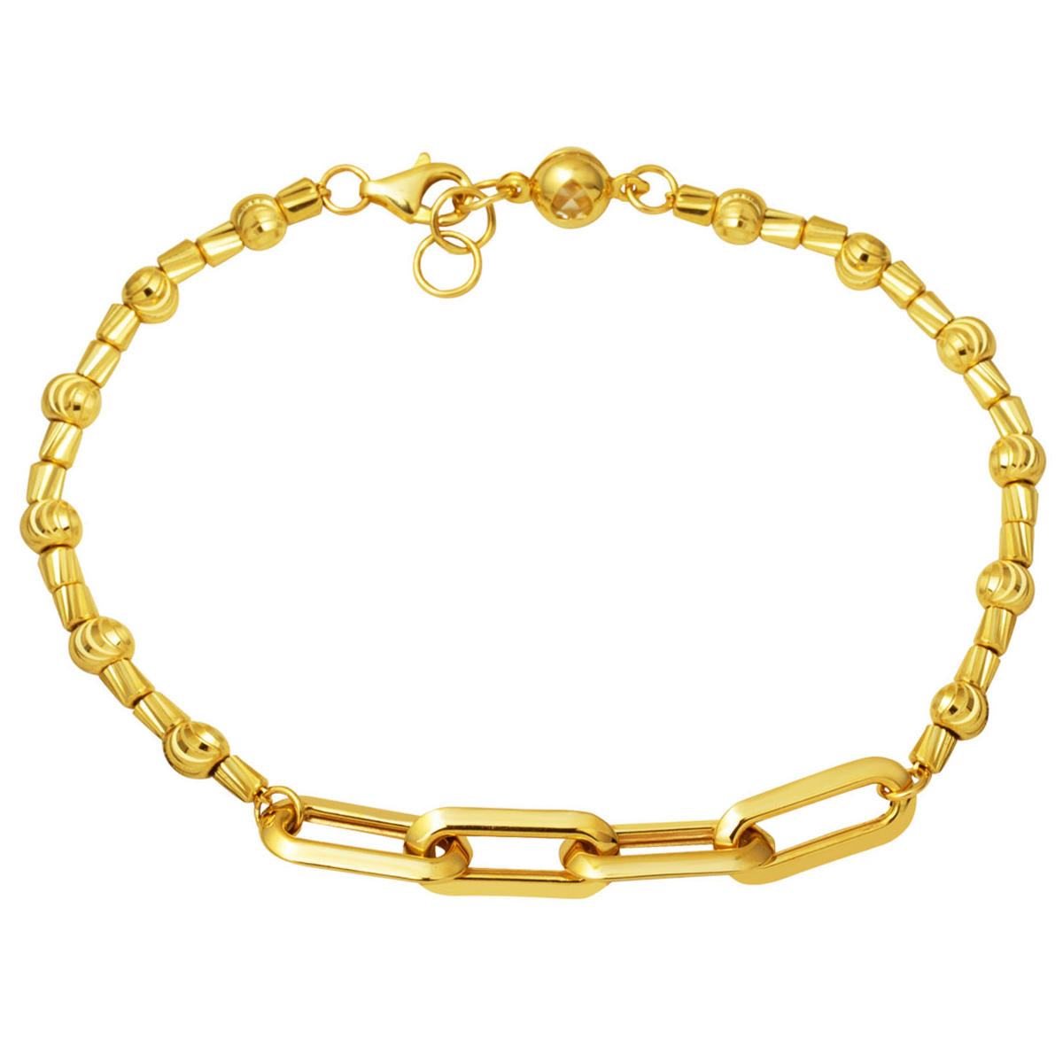 Ringed Italian 14 Karat Gold Bangle Bracelet