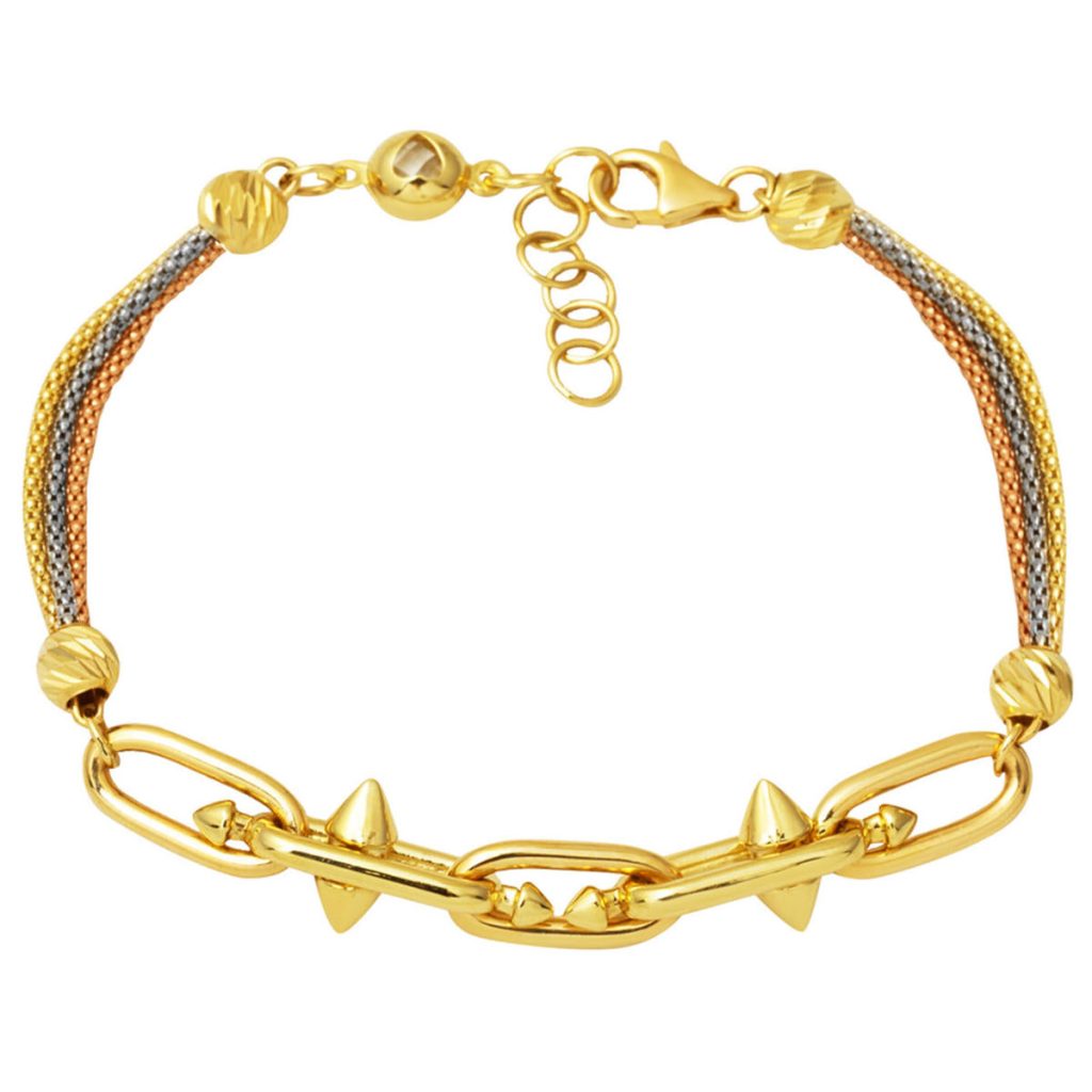 Spiked Tiffany 14 Karat Gold Bangle Bracelet