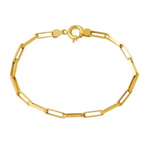 Paperclip Chain Gold Bracelet 14 Karat