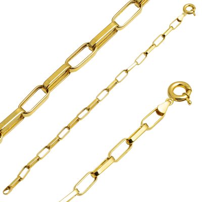 Ringed 14K Gold Zincir Bracelet