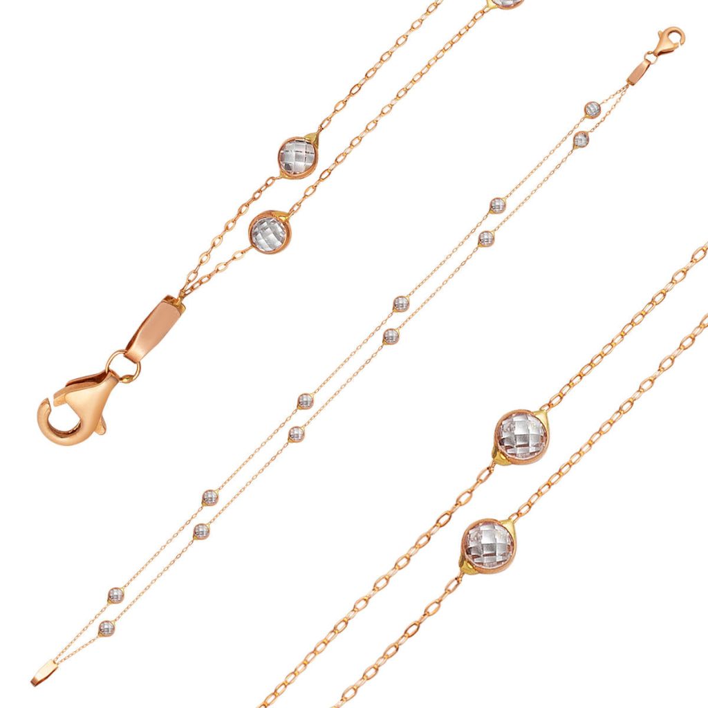 with Stones 14 Karat Gold Tiffany Chain Bracelet