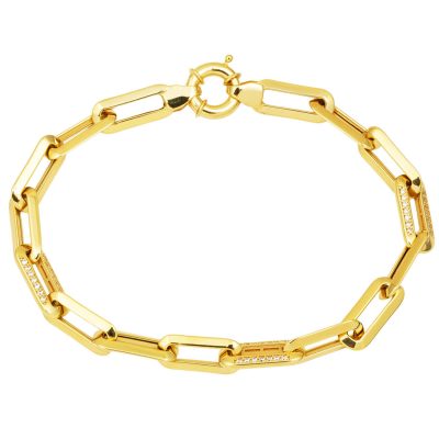 Ataç Zincir Simit Kilitli Yellow Gold Bracelet