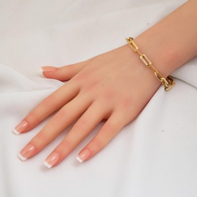 Ataç Zincir Simit Kilitli Yellow Gold Bracelet - 14K - 6.4g - EZ Gold