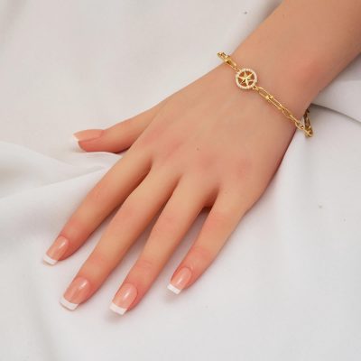 Yıldızlı Tiffany Altın Ataç Bileklik - 14K - 3.65g - EZ Gold