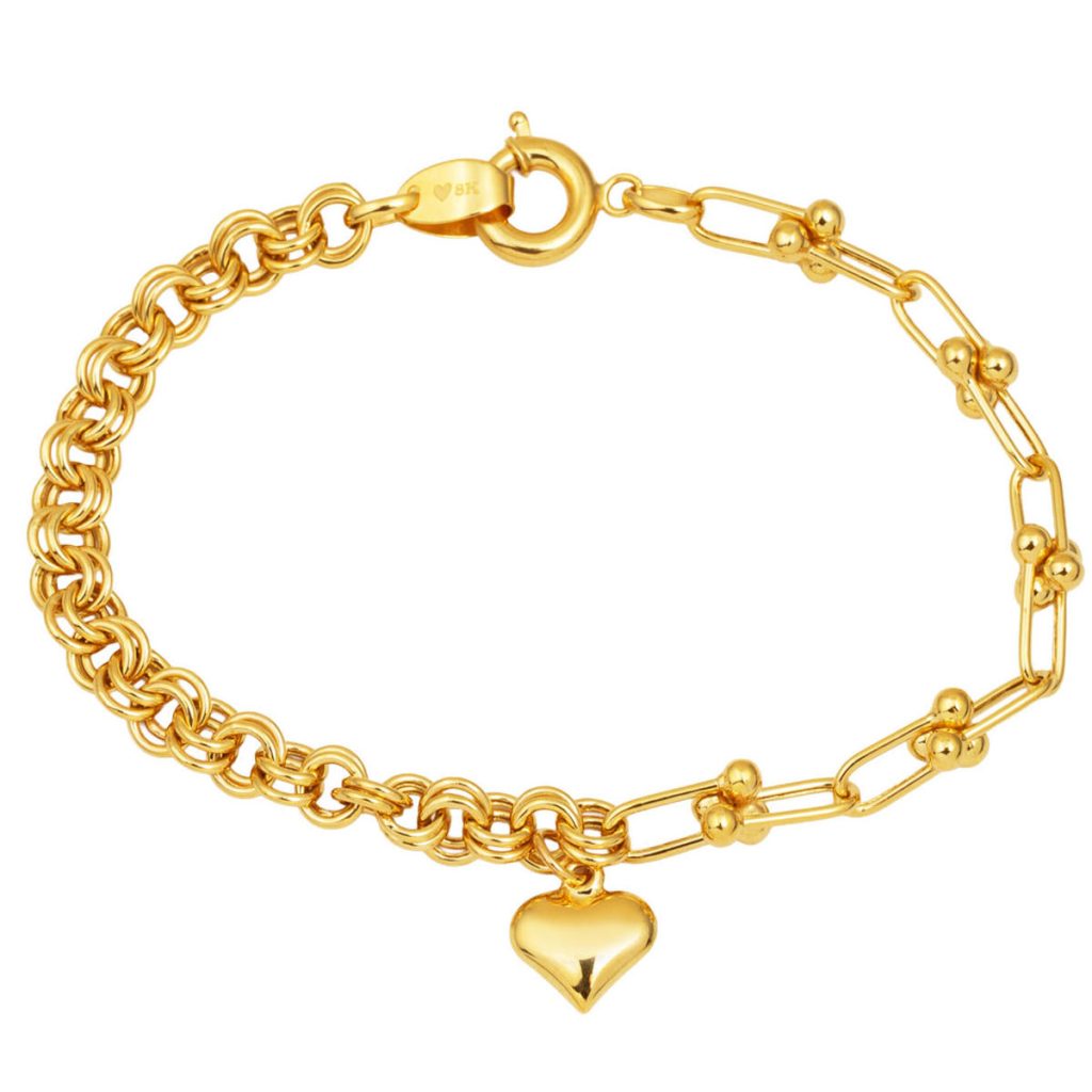 Coeur Pendante Tiffany Or Bracelet