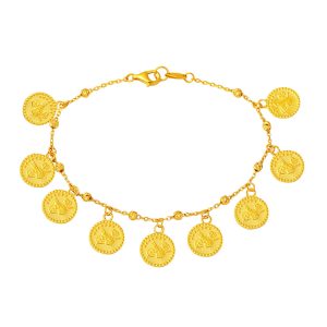 22 Karat Tughra Ball Beaded Gold Bracelet