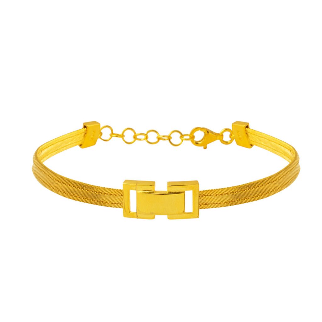 Modern with Clasp 22 Karat Trabzon Woven Gold Bracelet