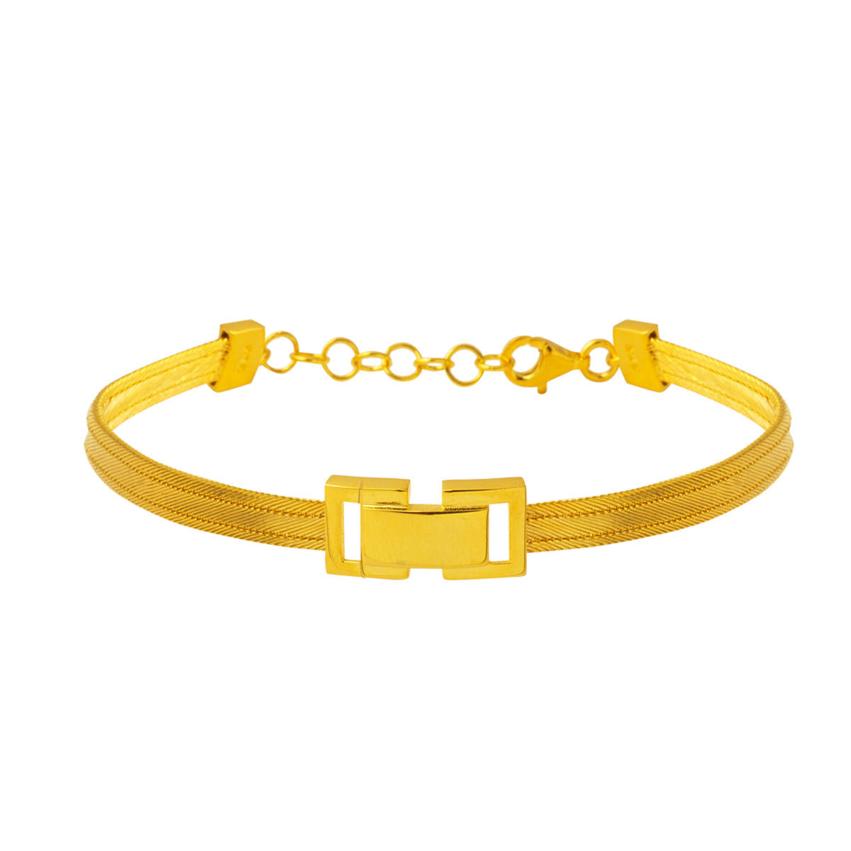 Modern with Clasp 22 Karat Trabzon Woven Gold Bracelet