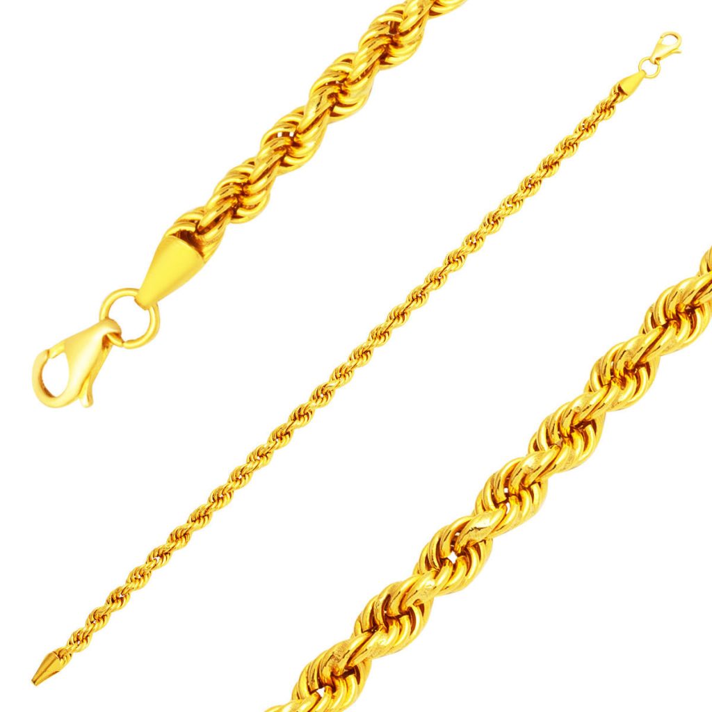 22 Carats Or Torsadé Chaine Bracelet