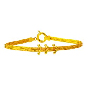 Braided Chain 22 Karat Gold Bracelet