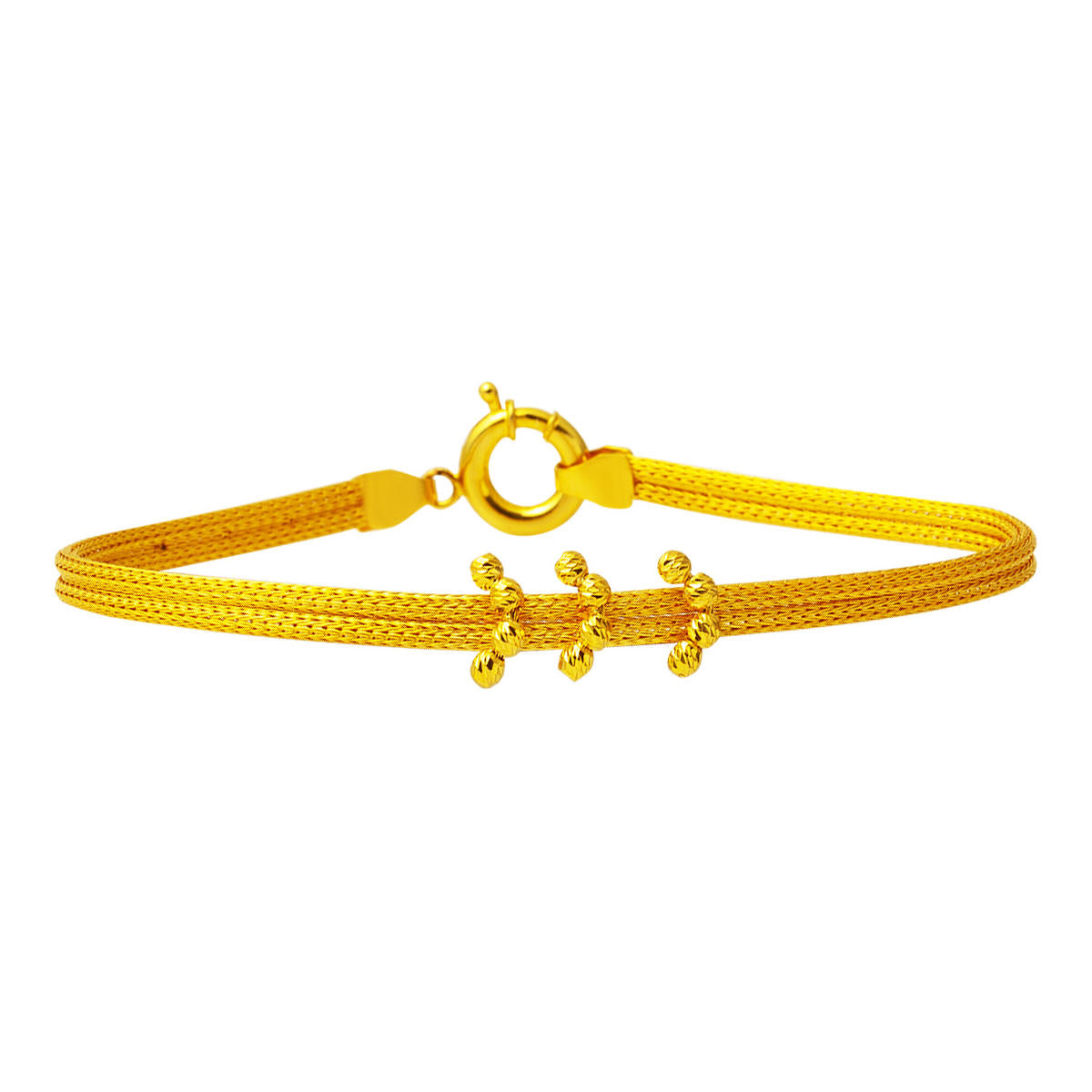Braided Chain 22 Karat Gold Bracelet