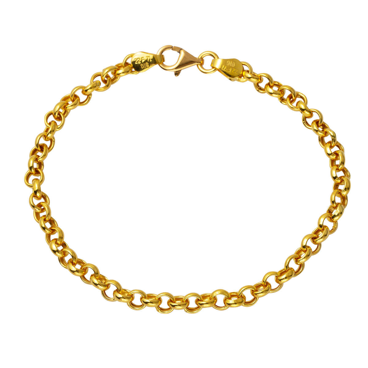 Bead Hoop 22 Karat Gold Bracelet