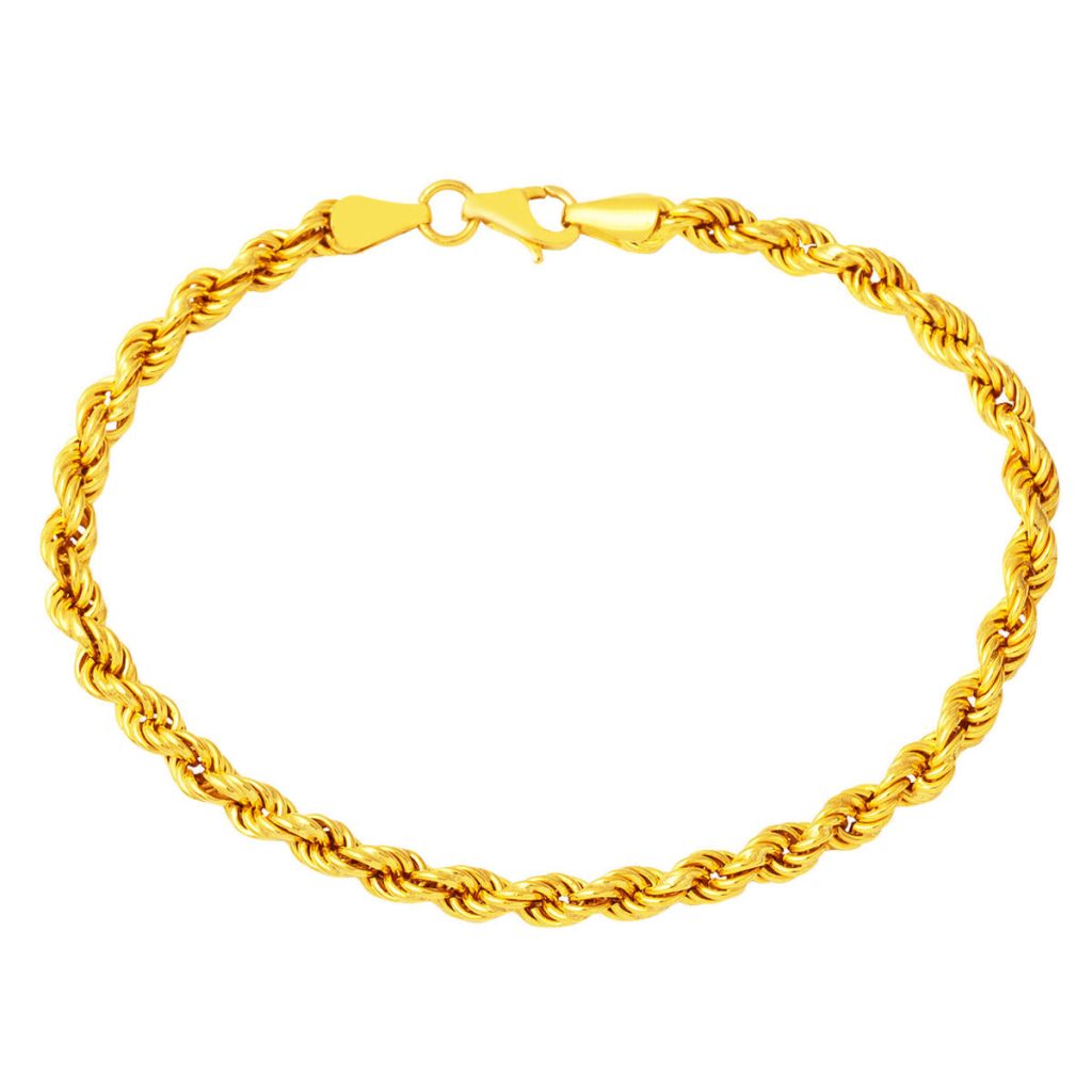 Braided Chain 22 Karat Gold Bracelet