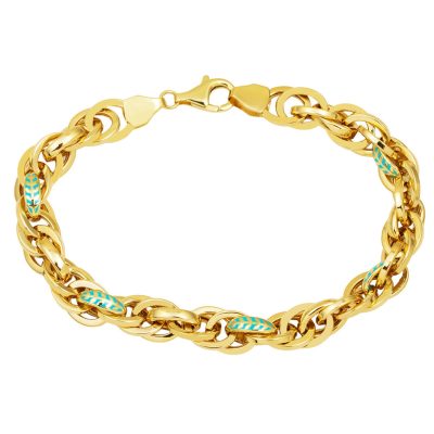 Leaf Desenli 14K Gold Hallow Bracelet