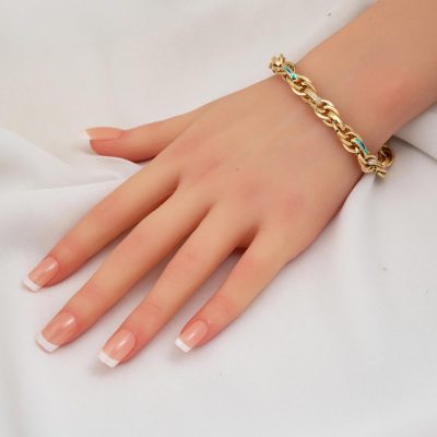 Gözlü Hallow 14 Carats Spor Or Bracelet fin - 14K - 13.6g - EZ Gold