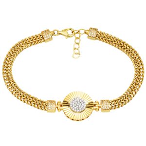 Dolunay Işıltısı 14 Karat Gold Bracelet