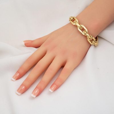14K Modern Design Gold Hoop Bracelet - 14K - 16.53g - EZ Gold