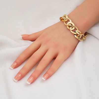 Kare Kilitli Plain 14K Gold Bracelet - 14K - 12.33g - EZ Gold