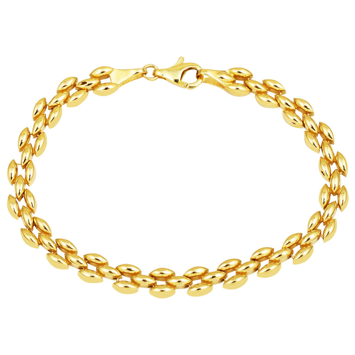 Rolex Tarzı 14 Karat Plain Gold Bracelet